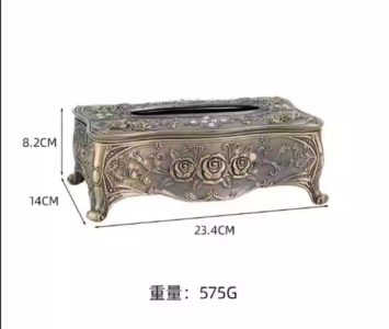 Vintage Rose Embossed Tissue Box Holder