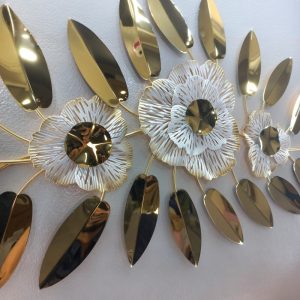 Handcrafted Metallic Floral Wall Sculpture