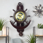 deep burgundy anchor and ship’s wheel clock (3)