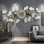 Modern Ginkgo Leaf Metal Wall Clock