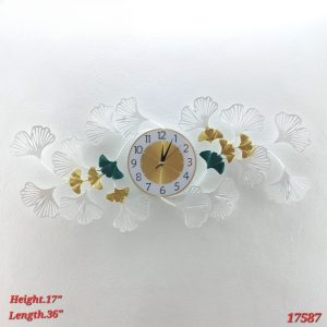 Modern Ginkgo Leaf Metal Wall Clock