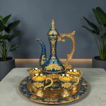 Luxury Ornate Gold Plated Floral Design Turkish Surai Set