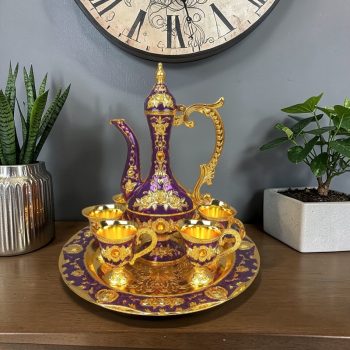 Luxury Ornate Gold Plated Floral Design Turkish Surai Set