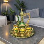Luxury Ornate Gold Plated Floral Design Turkish Surai Set