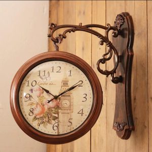 Double Sided Vintage Style Station Clock