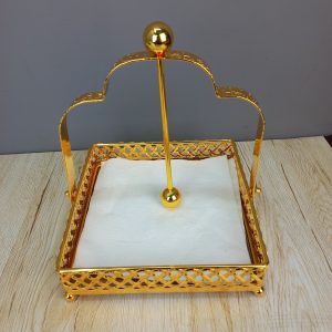 Royal Gold Lattice Tissue and Napkin Holder