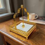 Royal Gold Lattice Tissue and Napkin Holder