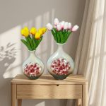 Ceramic Iridescent Pearl Flower Vase