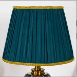 Luxurious Teal and Gold Ceramic Table Lamp