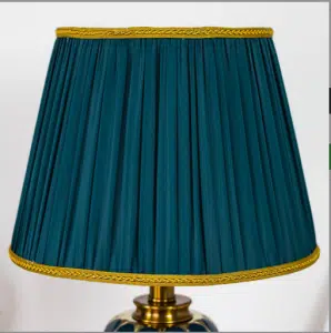 Luxurious Teal and Gold Ceramic Table Lamp