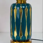 Luxurious Teal and Gold Ceramic Table Lamp