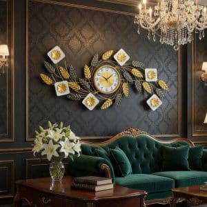 Elegant Floral Vine Wall Clock