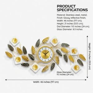 Elegant Floral Vine Wall Clock