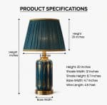 Luxurious Teal and Gold Ceramic Table Lamp