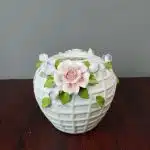 Elegant White Lattice Ceramic Flower Vase