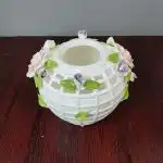 Elegant White Lattice Ceramic Flower Vase