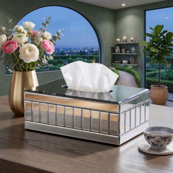 Decorative Beveled Glass Tissue Box Holder