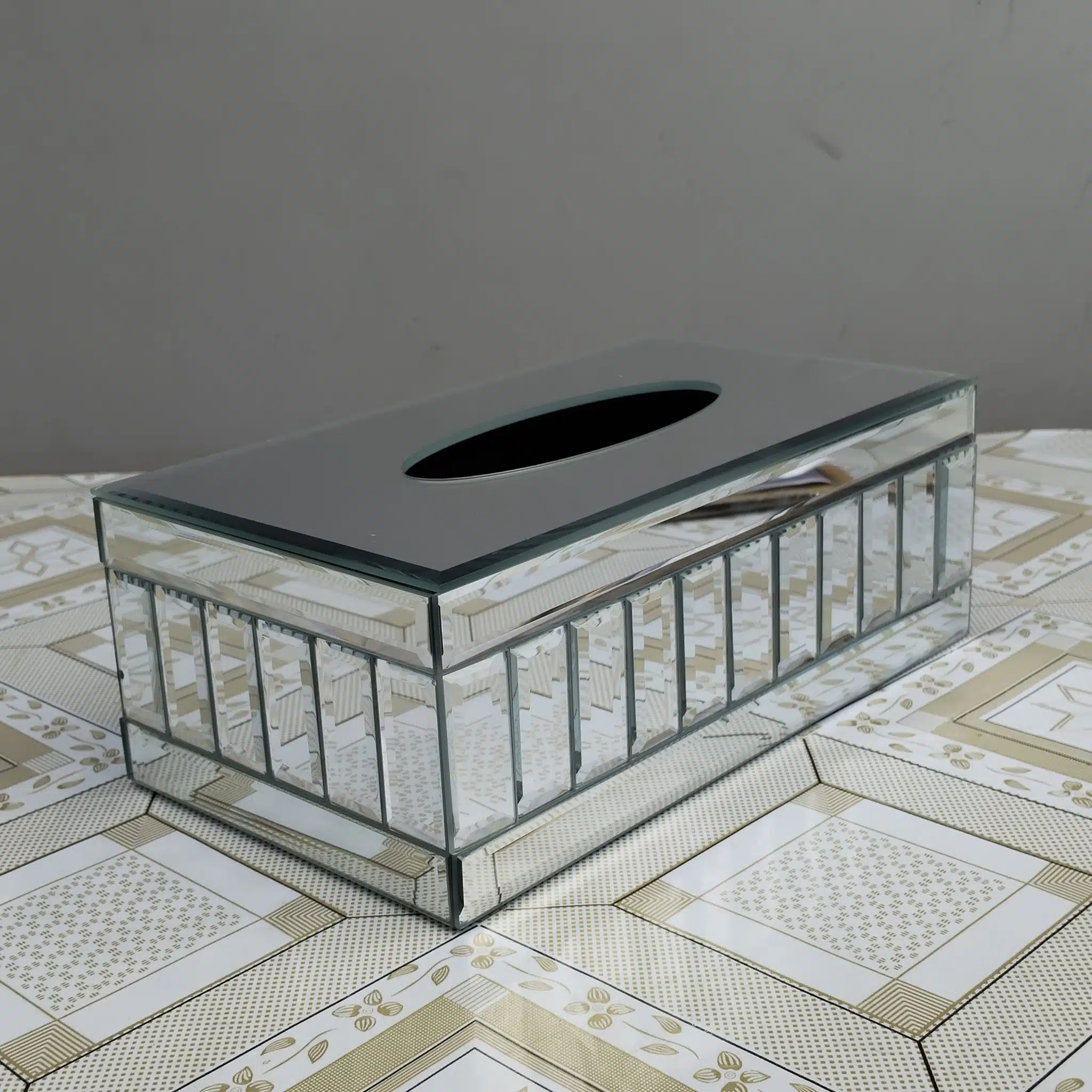 Decorative Beveled Glass Tissue Box Holder Decorative Beveled Glass Tissue Box Holder